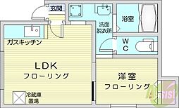 キューニハイツ 1LDKの間取図画像