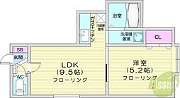 オリエンス11A 1LDKの間取図画像