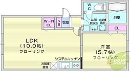 ラーチ麻生 1LDKの間取図画像