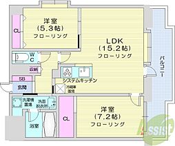 サンタの館裏参道 2LDKの間取図画像