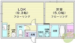 ラ・メゾン・麻生 1LDKの間取図画像