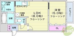 ソティーヌN26 1LDKの間取図画像