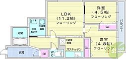 ブランノワールW18エグゼ 2LDKの間取図画像