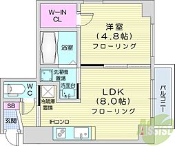 メゾン・ド・ヴィレ桑園 1LDKの間取図画像