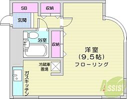 プレステージ21 1Kの間取図画像