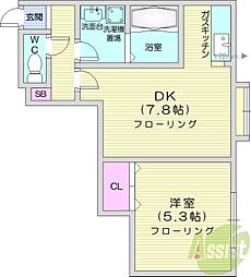 パラ・シェンプレN45 1LDKの間取図画像