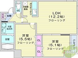 MSサンタフェ 2LDKの間取図画像