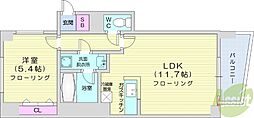 フォーシーズンズ植物園 1LDKの間取図画像