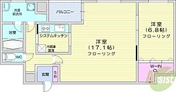レジデンスセゾン 1LDKの間取図画像