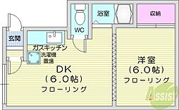 サンハウス 1DKの間取図画像