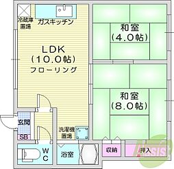 藤ハイム 2LDKの間取図画像
