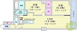 MODENAFINEST 2LDKの間取図画像