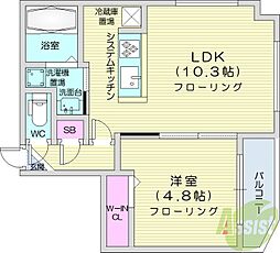 PLAZA緑丘 1LDKの間取図画像
