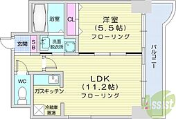 ティアラ資生館 1LDKの間取図画像
