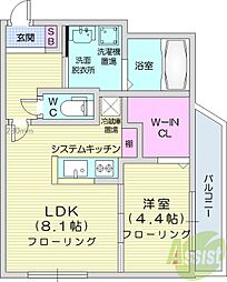 ノースプレミア大通北 1LDKの間取図画像