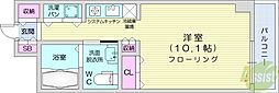 TEADA北4条 1Kの間取図画像