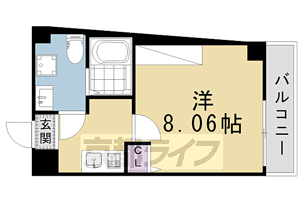 フラッティ千本寺之内北 305｜京都府京都市上京区閻魔前町(賃貸マンション1K・3階・25.05㎡)の写真 その2