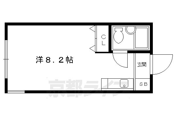 デジデンス宝ヶ池 25｜京都府京都市左京区上高野上荒蒔町(賃貸マンション1K・2階・22.00㎡)の写真 その2