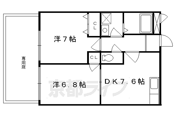 プレアデス京都北山 107｜京都府京都市北区大宮西小野堀町(賃貸マンション2DK・1階・49.77㎡)の写真 その2