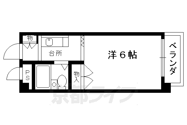 京都府京都市上京区内構町(賃貸マンション1K・4階・16.00㎡)の写真 その2