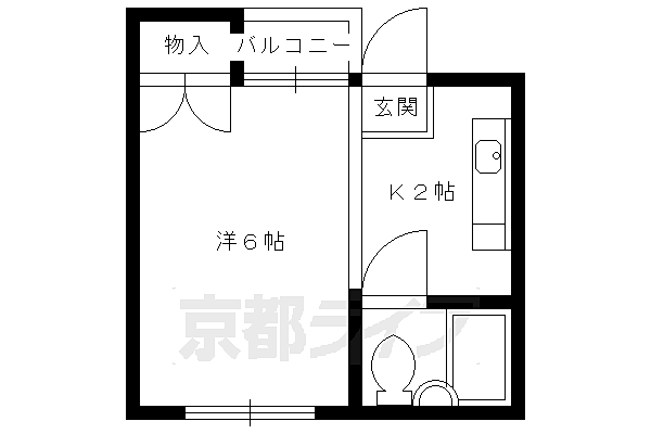 グリーンヒル北山 203｜京都府京都市北区上賀茂蝉ケ垣内町(賃貸マンション1K・2階・17.75㎡)の写真 その2