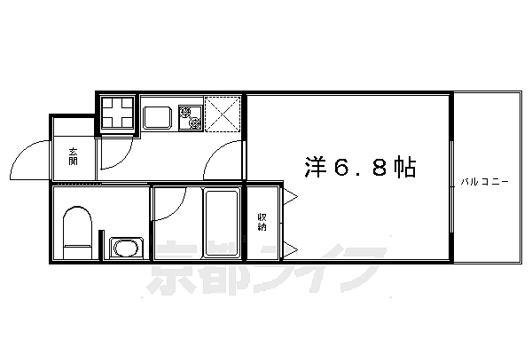 レジディア洛北 509｜京都府京都市左京区田中南西浦町(賃貸マンション1K・5階・23.15㎡)の写真 その2