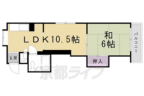 京都府京都市南区吉祥院長田町(賃貸マンション1LDK・4階・34.06㎡)の写真 その2