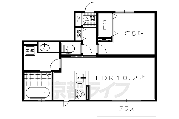 サニースポット二条　Ａ棟　Ｂ棟 B101｜京都府京都市中京区西ノ京西月光町(賃貸マンション1LDK・1階・39.48㎡)の写真 その2