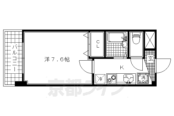 アート衣笠 201｜京都府京都市北区平野宮本町(賃貸マンション1K・2階・23.33㎡)の写真 その2