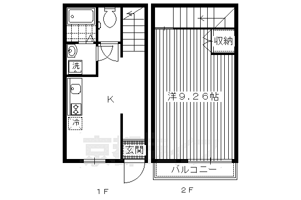 下鴨メゾネット 東｜京都府京都市左京区下鴨貴船町(賃貸アパート1K・1階・30.00㎡)の写真 その2