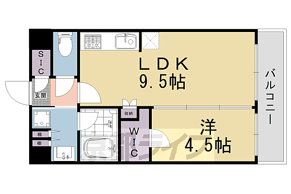 京都府京都市南区吉祥院三ノ宮町(賃貸マンション1LDK・7階・35.79㎡)の写真 その2