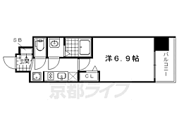 プレサンス京都二条京華 1Kの間取図画像
