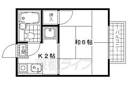 シティハイム常盤井 1Kの間取図画像