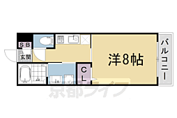 ＣＲＥＳＴ　ＴＡＰＰ京都丹波口II（クレストタップ） 4階1Kの間取り