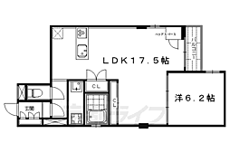 ヴィラスタジオーネ御所南 1LDKの間取図画像