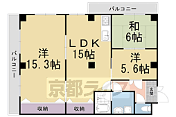 ルシェール西院 4階3LDKの間取り