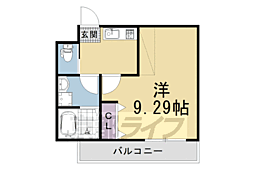 仮）フラッティ西京極 2階1Kの間取り