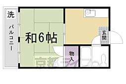 野元ハイツ 1Kの間取図画像