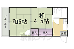 野元ハイツ 2Kの間取図画像
