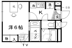 レオパレス京都鷹峰 1Kの間取図画像