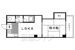 柳風館 2階1LDKの間取り