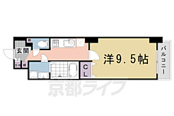 JR山陰本線 丹波口駅 徒歩5分の賃貸マンション 4階1Kの間取り