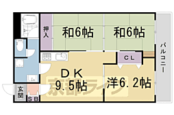 グランハイツ西ノ京 1階3LDKの間取り