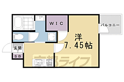 ウェルスクエア京都西陣ＷＥＳＴ 4階1Kの間取り