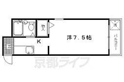 Ｇｒａｃｅ　ｄｅ　御所 2階1Kの間取り