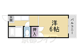 幸神ハイツ 1Kの間取図画像