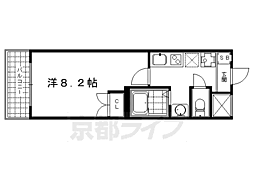 エスポワール二条城 2階1Kの間取り