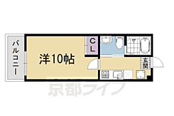 JR山陰本線 梅小路京都西駅 徒歩10分の賃貸マンション 1階1Kの間取り