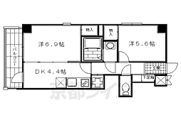 メゾン・ド・フルール御幸町 5階2DKの間取り