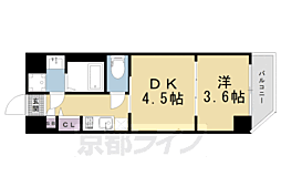レシオス京都嵯峨野 1DKの間取図画像